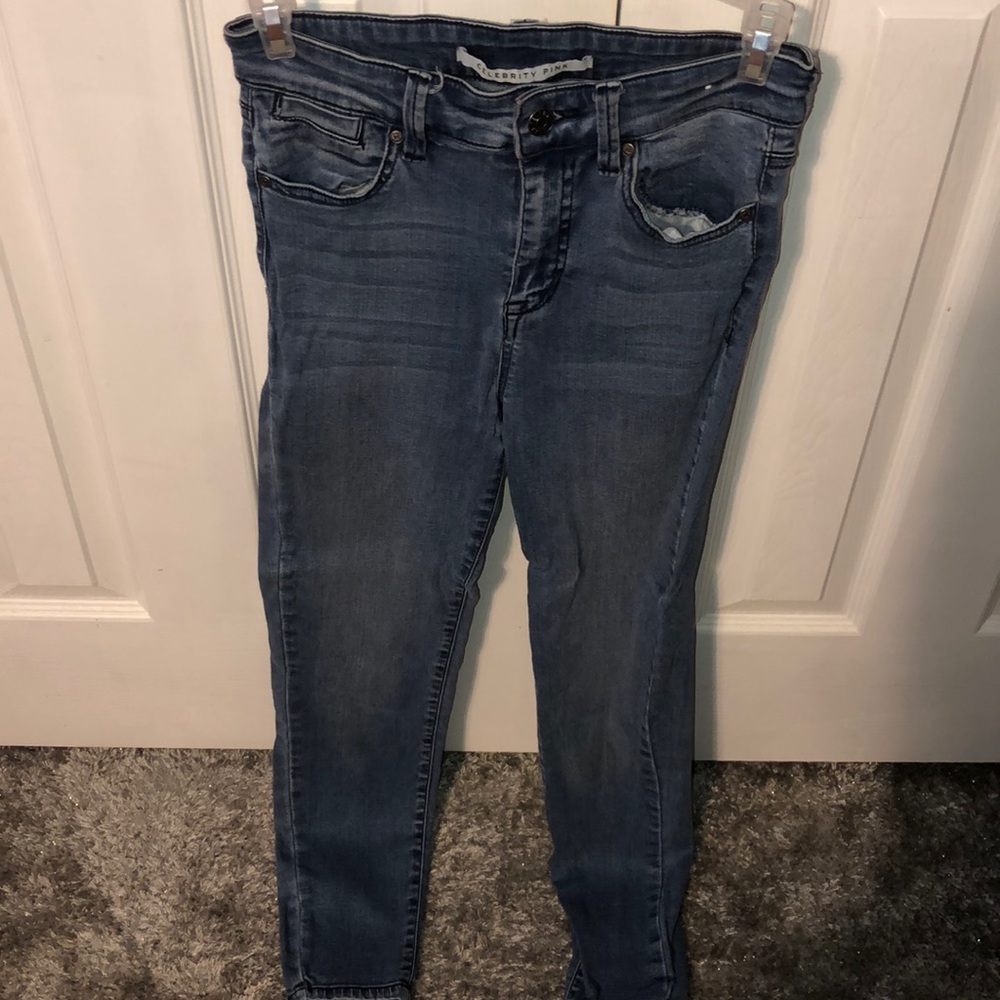 Skinny blue jeans